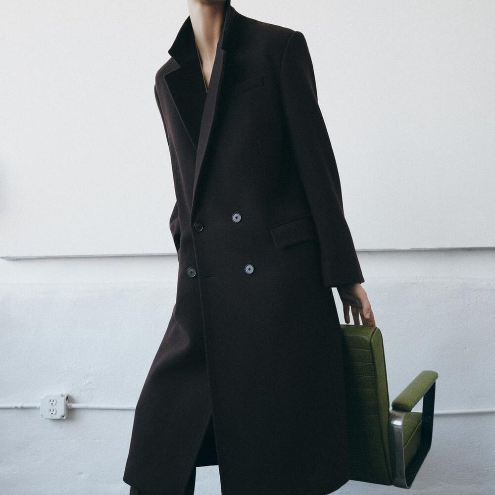 ZARA Oversized Double‑Breasted Wool Coat – Brown – ZW Collection – NWT Medium